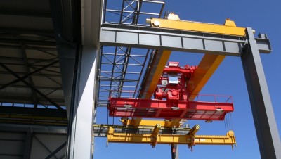 Double girder bridge crane GDMJ 50t/15,4m with a rotary hoist, ELTRAF