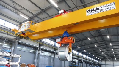 Bridge Crane GDMJ 30t/22,8m with tongs for rolls for PRAGMET