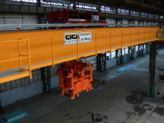 Special bridge cranes with cantilevered hoists, NYPRO Přerov