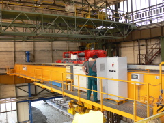 Special bridge cranes with cantilevered hoists, NYPRO Přerov