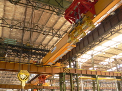 Special bridge cranes with cantilevered hoists, NYPRO Přerov