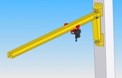3D model of slewing jib wall-mounted crane - GKOJ 0,5t-6m
