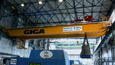 Bridge crane GDMJ 80t/12,5t/25,1m with a cabin, Sokolovsk uheln, Vesov