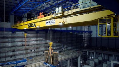 Double girder bridge crane GDMJ 120t/50t/41,25m, Ledvice electric plant