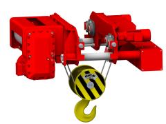 Electric wire-rope hoist with low headroom design, type GHM 25000-16-4/1-6M,Z