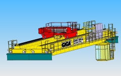 3D modeling of crane GDMJ 80t-12,5t-25,1m v SolidWorks, Sokolovská uhelna