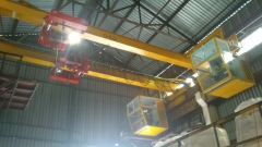 Single bridge cranes 6,3t with a cabin and hoists of GIGA